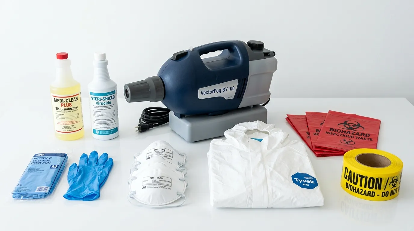 Professional biohazard remediation crew working in Southwest Waterfront