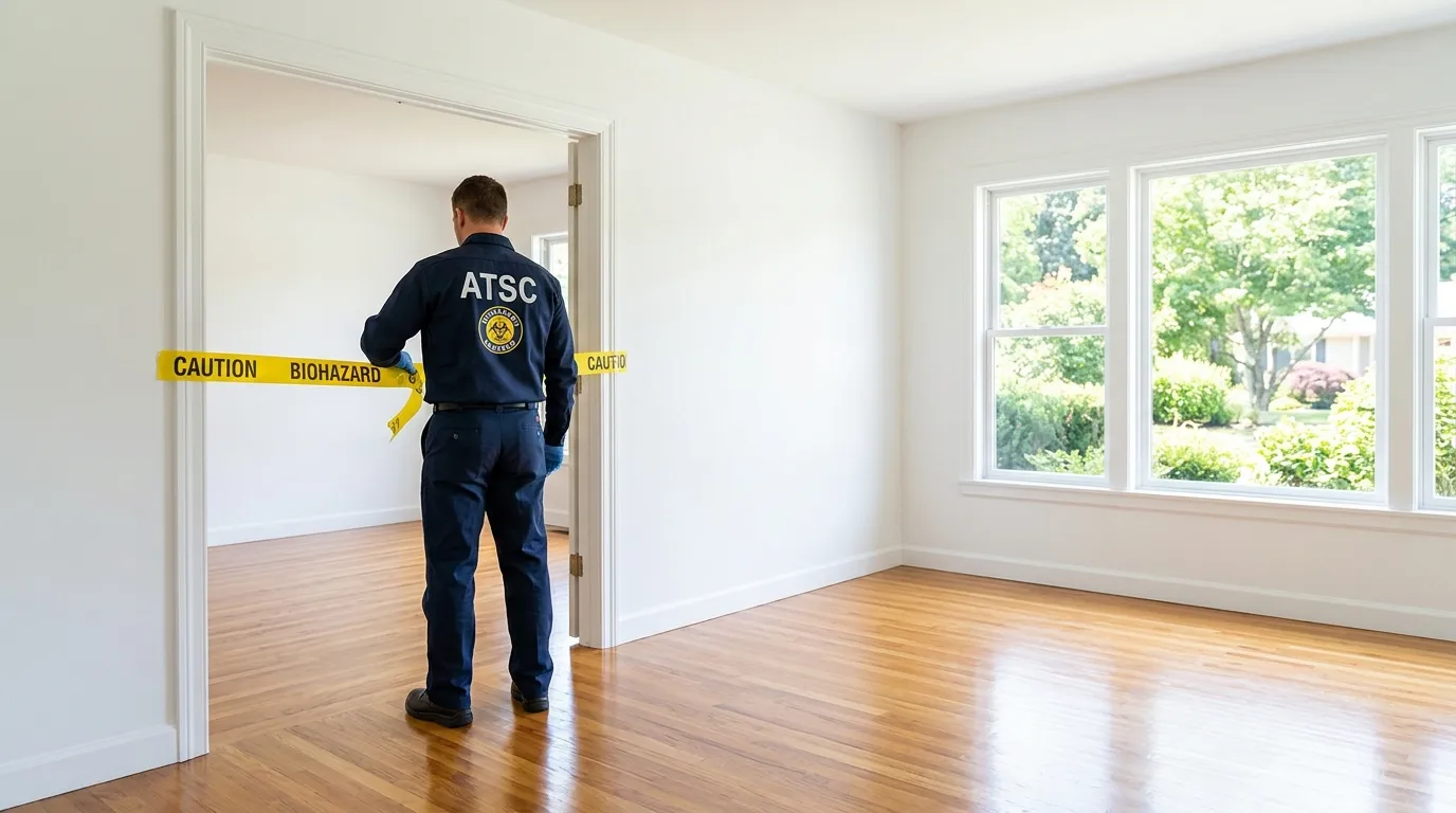 Certified biohazard cleanup crew performing Trauma Scene Cleanup in Southwest Waterfront